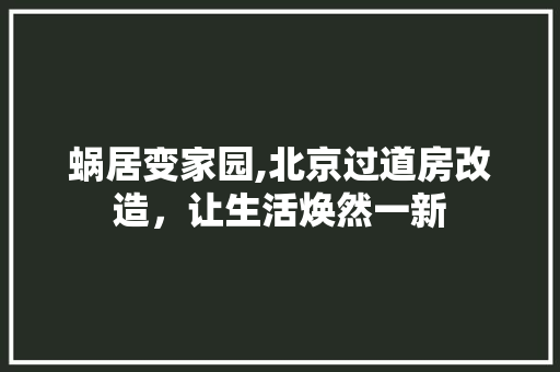 蜗居变家园,北京过道房改造，让生活焕然一新