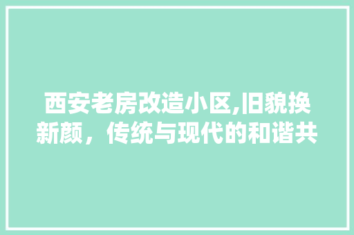 西安老房改造小区,旧貌换新颜，传统与现代的和谐共生