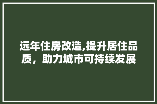 远年住房改造,提升居住品质，助力城市可持续发展
