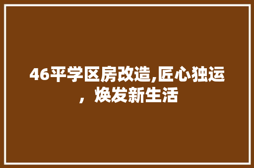 46平学区房改造,匠心独运，焕发新生活