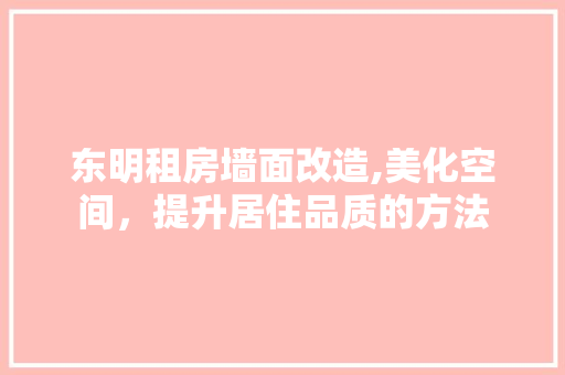 东明租房墙面改造,美化空间，提升居住品质的方法