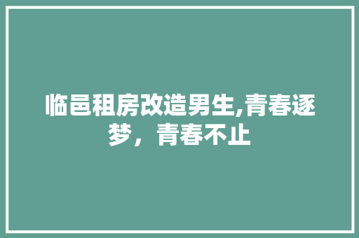 临邑租房改造男生,青春逐梦，青春不止