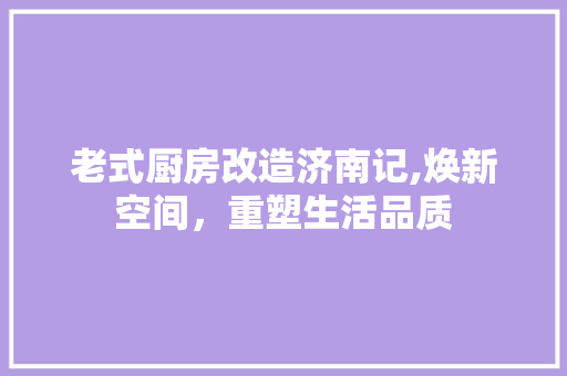 老式厨房改造济南记,焕新空间，重塑生活品质