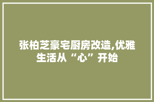 张柏芝豪宅厨房改造,优雅生活从“心”开始