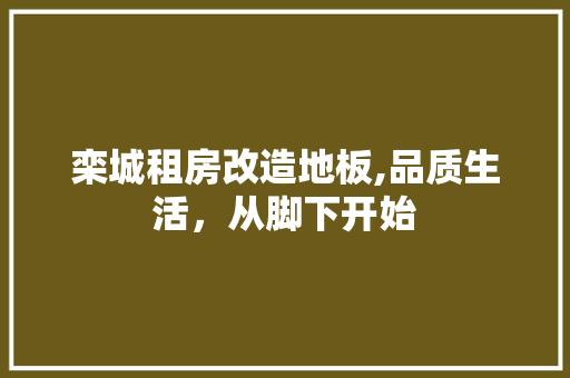 栾城租房改造地板,品质生活，从脚下开始