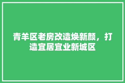 青羊区老房改造焕新颜，打造宜居宜业新城区