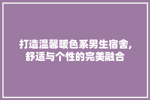 打造温馨暖色系男生宿舍,舒适与个性的完美融合