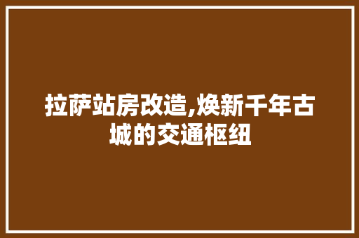 拉萨站房改造,焕新千年古城的交通枢纽