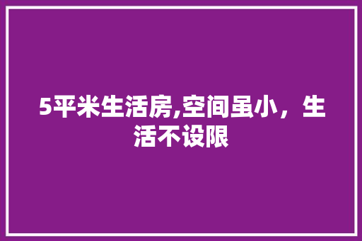 5平米生活房,空间虽小，生活不设限
