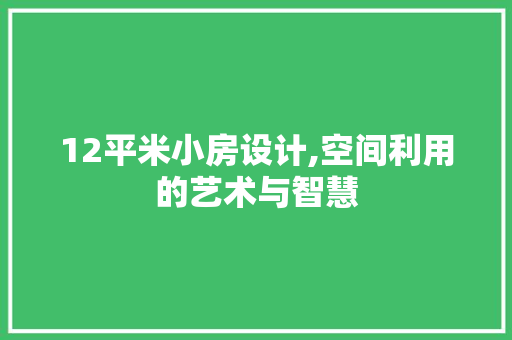 12平米小房设计,空间利用的艺术与智慧