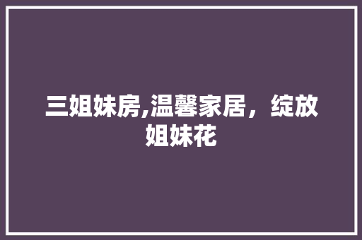 三姐妹房,温馨家居，绽放姐妹花