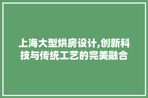 上海大型烘房设计,创新科技与传统工艺的完美融合