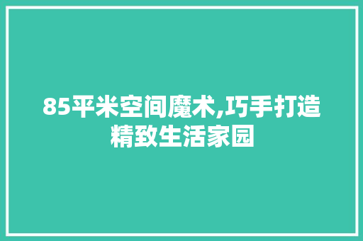 85平米空间魔术,巧手打造精致生活家园