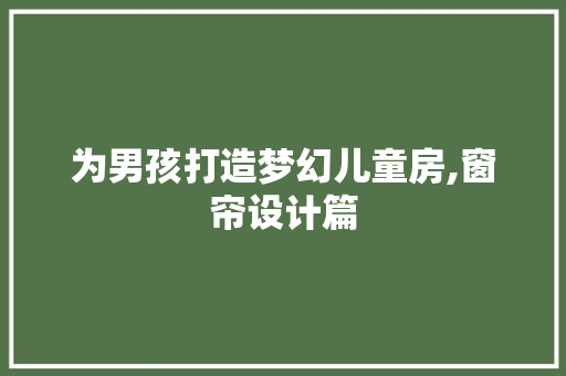 为男孩打造梦幻儿童房,窗帘设计篇