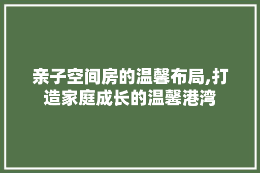 亲子空间房的温馨布局,打造家庭成长的温馨港湾