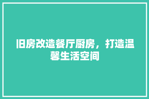 旧房改造餐厅厨房，打造温馨生活空间