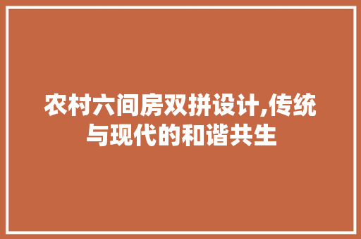 农村六间房双拼设计,传统与现代的和谐共生