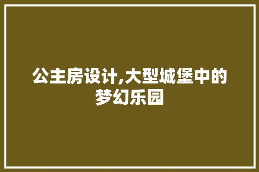 公主房设计,大型城堡中的梦幻乐园