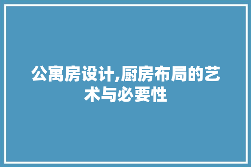 公寓房设计,厨房布局的艺术与必要性