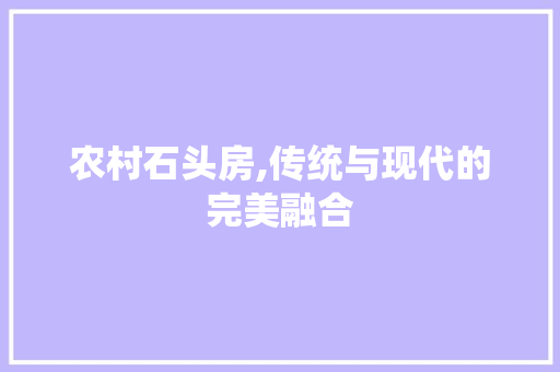 农村石头房,传统与现代的完美融合
