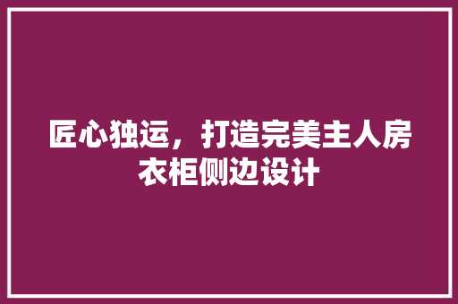 匠心独运，打造完美主人房衣柜侧边设计