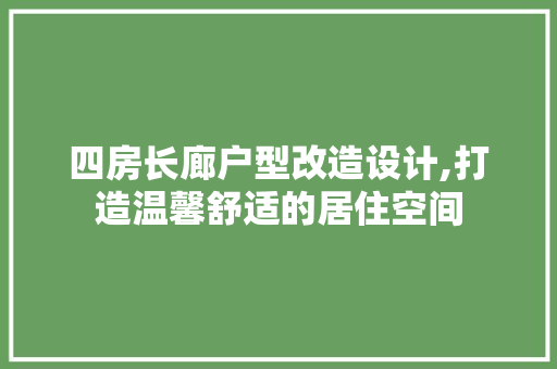 四房长廊户型改造设计,打造温馨舒适的居住空间