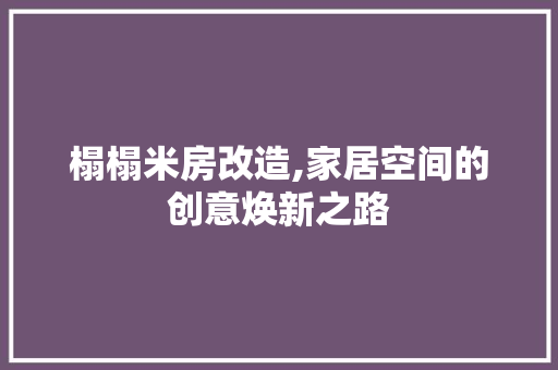榻榻米房改造,家居空间的创意焕新之路