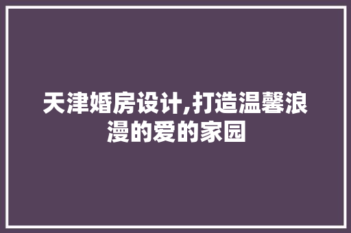 天津婚房设计,打造温馨浪漫的爱的家园