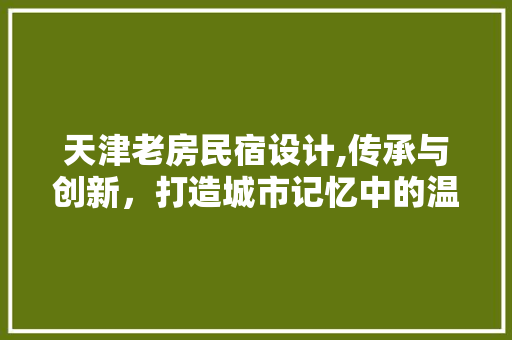 天津老房民宿设计,传承与创新，打造城市记忆中的温馨家园