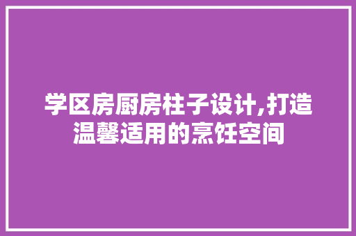 学区房厨房柱子设计,打造温馨适用的烹饪空间