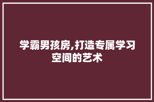 学霸男孩房,打造专属学习空间的艺术