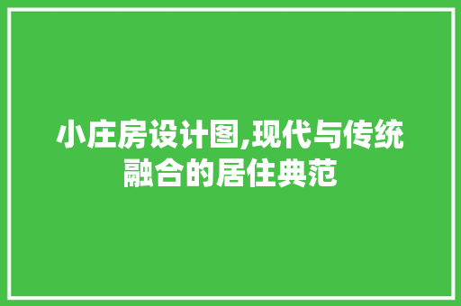 小庄房设计图,现代与传统融合的居住典范