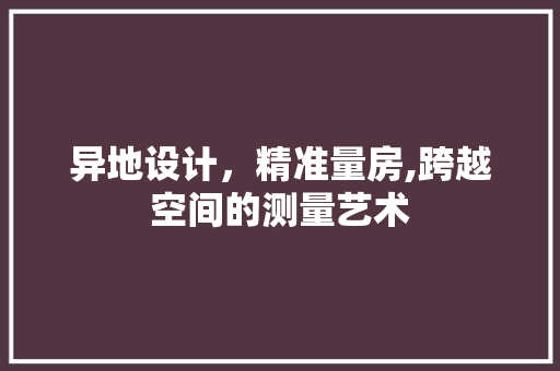异地设计，精准量房,跨越空间的测量艺术