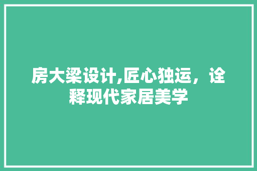 房大梁设计,匠心独运，诠释现代家居美学