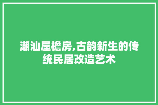 潮汕屋檐房,古韵新生的传统民居改造艺术