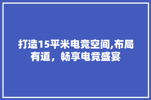 打造15平米电竞空间,布局有道，畅享电竞盛宴