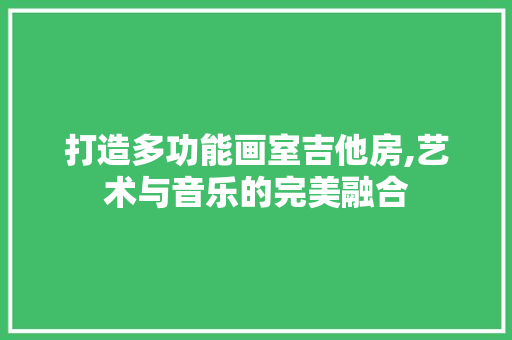 打造多功能画室吉他房,艺术与音乐的完美融合