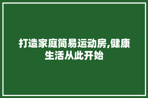 打造家庭简易运动房,健康生活从此开始