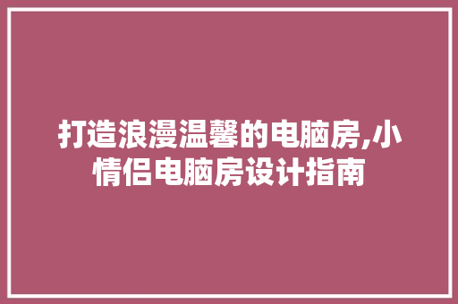 打造浪漫温馨的电脑房,小情侣电脑房设计指南