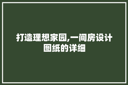 打造理想家园,一间房设计图纸的详细