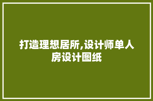打造理想居所,设计师单人房设计图纸