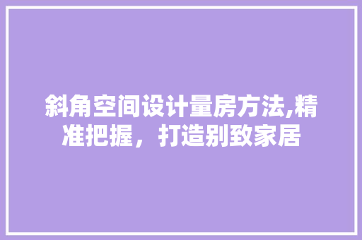 斜角空间设计量房方法,精准把握，打造别致家居