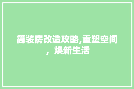 简装房改造攻略,重塑空间，焕新生活