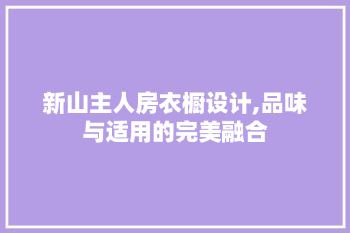 新山主人房衣橱设计,品味与适用的完美融合