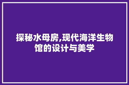 探秘水母房,现代海洋生物馆的设计与美学
