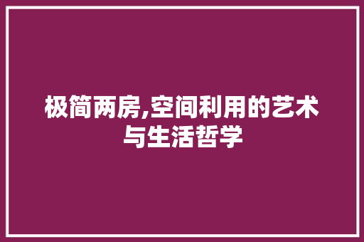 极简两房,空间利用的艺术与生活哲学