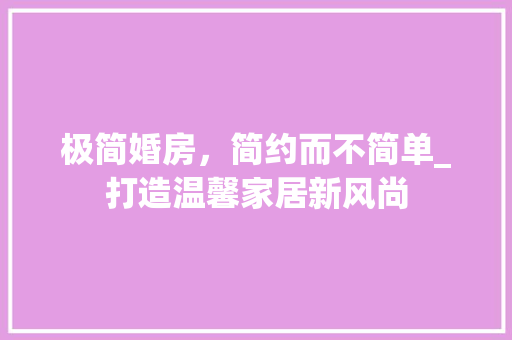极简婚房，简约而不简单_打造温馨家居新风尚