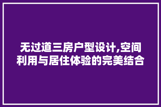 无过道三房户型设计,空间利用与居住体验的完美结合