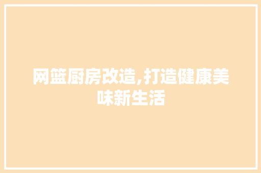 网篮厨房改造,打造健康美味新生活