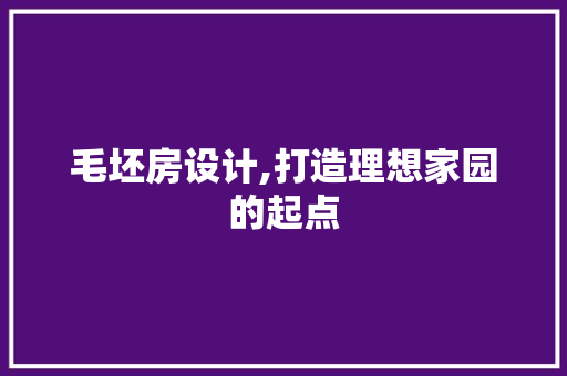毛坯房设计,打造理想家园的起点